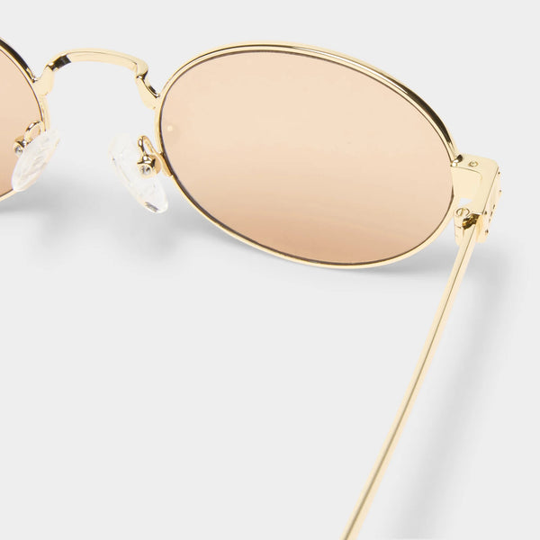 Le Specs Posiedon DEUX Sunglasses - Gold Tan Tint close up