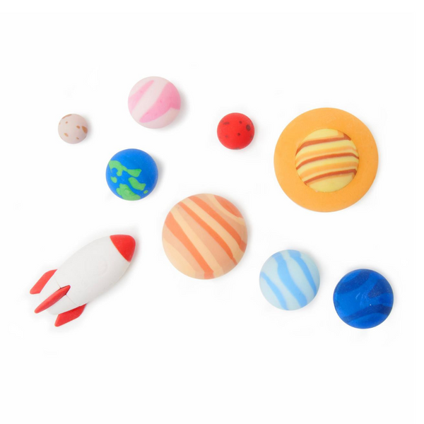 Legami Solar System Erasers Assorted Colours Set of 9