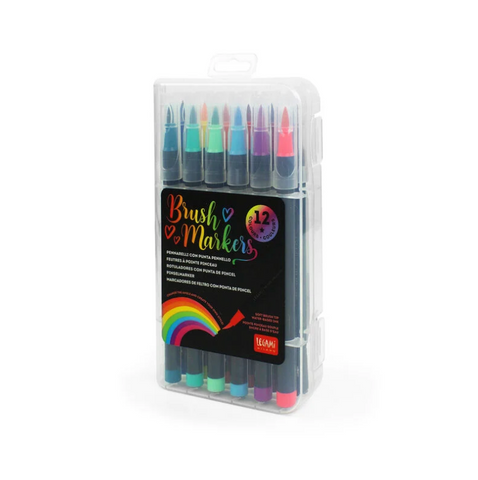 Legami set of 12 Brush Markers- Bright