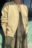 Le Bon Shoppe Cotton Leila Cardigan - Custard