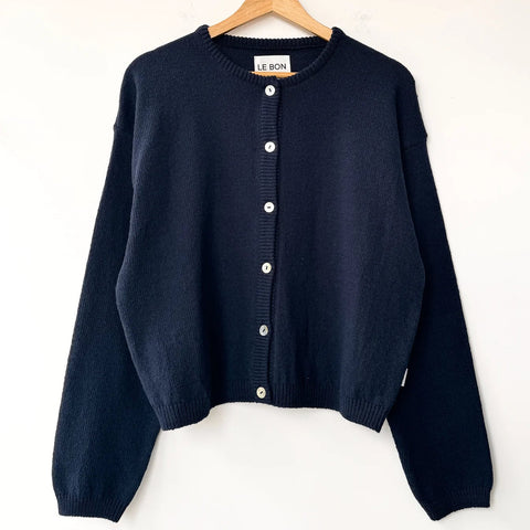 Le Bon Shoppe - Cotton Leila Cardigan - Navy