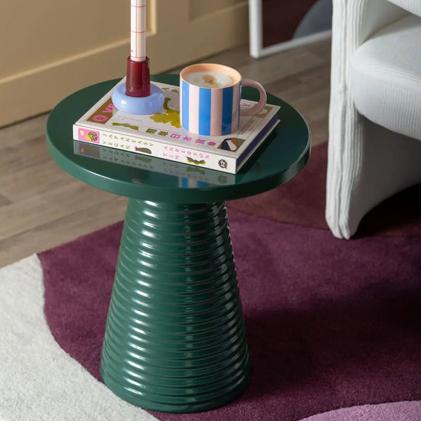 Leitmotiv Catania Ribbed Side Table - Alpine Green