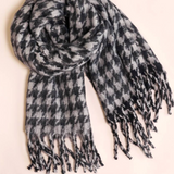 Lisa Angel Charcoal Houndstooth Winter Scarf