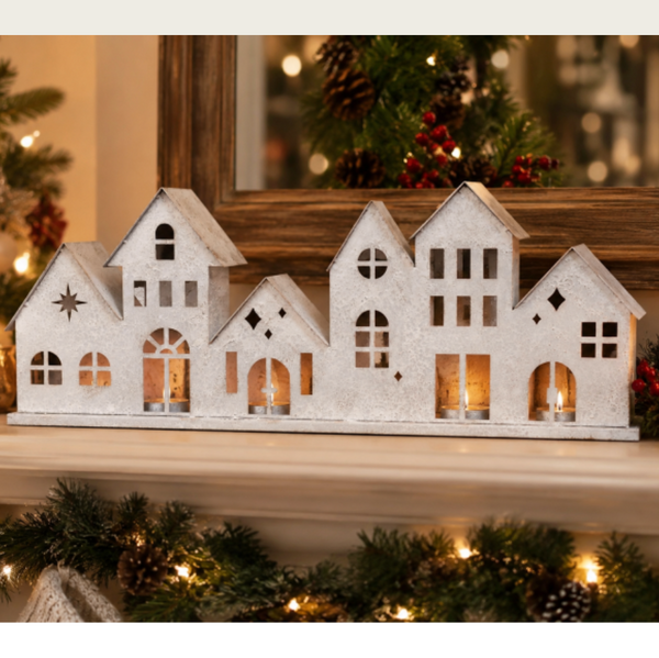 Dutch Imports Little Row of Houses Candle Holder