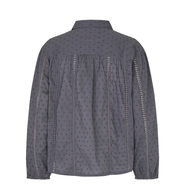 Lollys Laundry Long Sleeved EmLL Shirt Back Washed Black