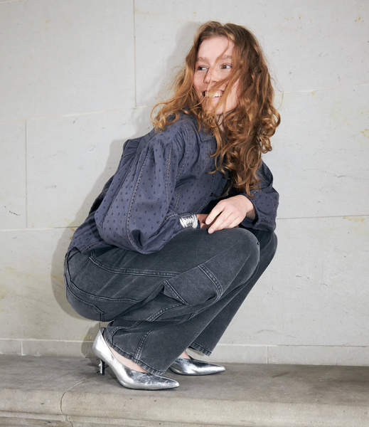 Lollys Laundry Long Sleeved EmLL Shirt Side Washed Black