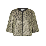 Lollys Laundry Trine Short - Silver Patterned jacket on a white background