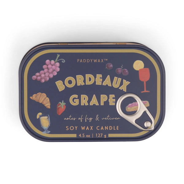 Bordeaux & Grape Printed Tin Candle
