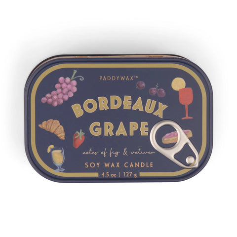Bordeaux & Grape Printed Tin Candle