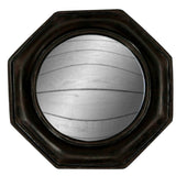 Antiqued Black Octagonal Framed Convex Mirror