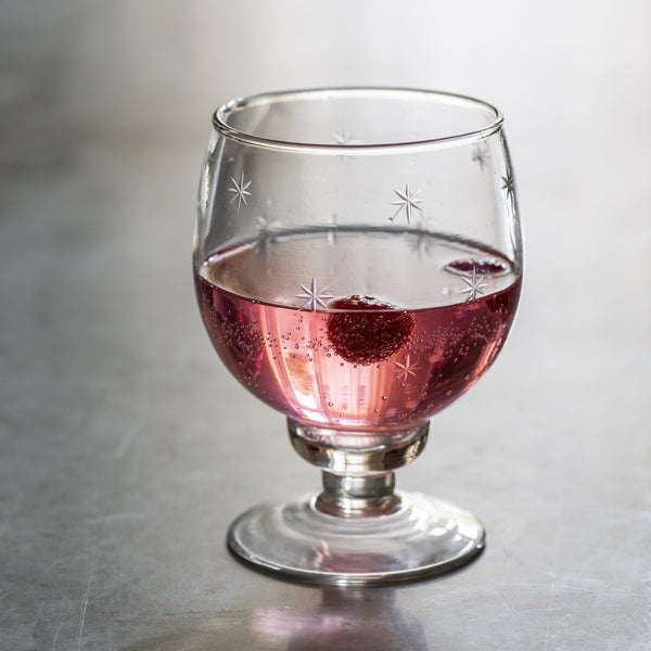 Red Wine Glass Etched