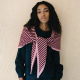 TBCo Large Merino Wool Triangle Scarf - Pink Stripe