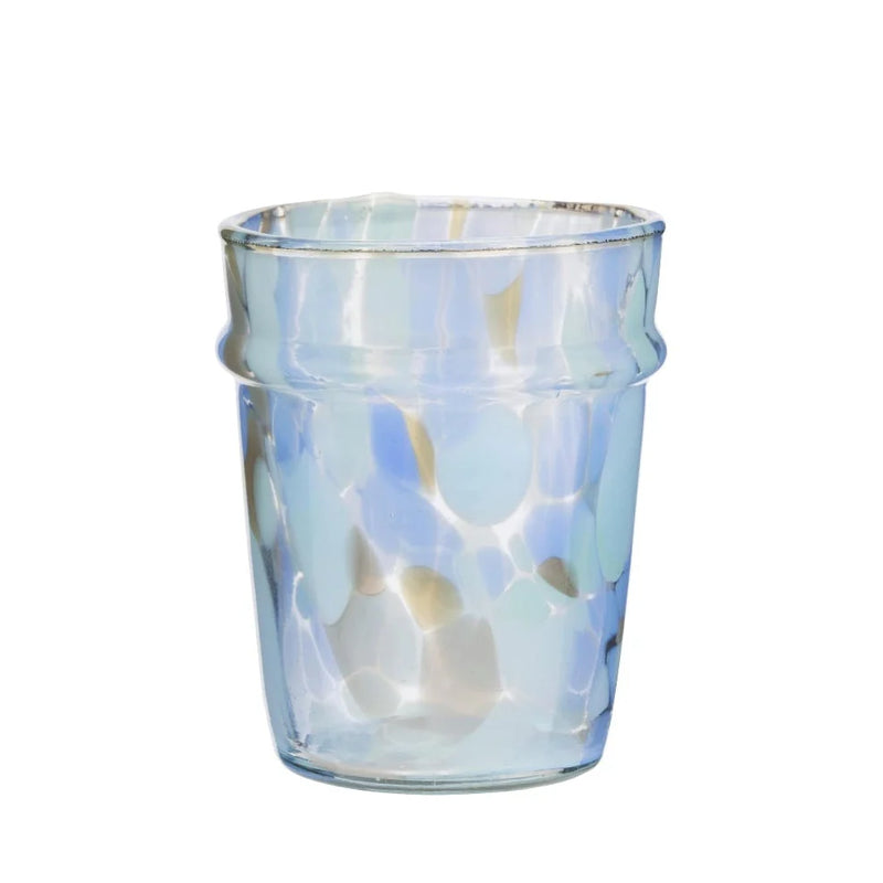 Madam Stoltz  - Coloured Drinking Glass - Blue, Taupe, Aqua