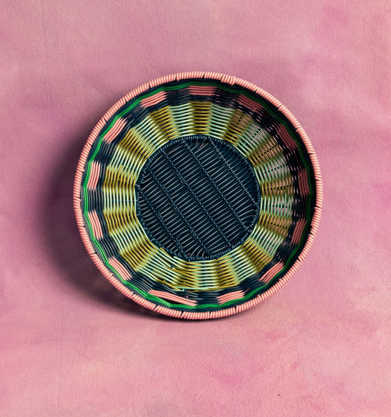Maegen Woven Bowl - Pink/Navy Top