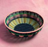Maegen Woven Bowl - Pink/Navy