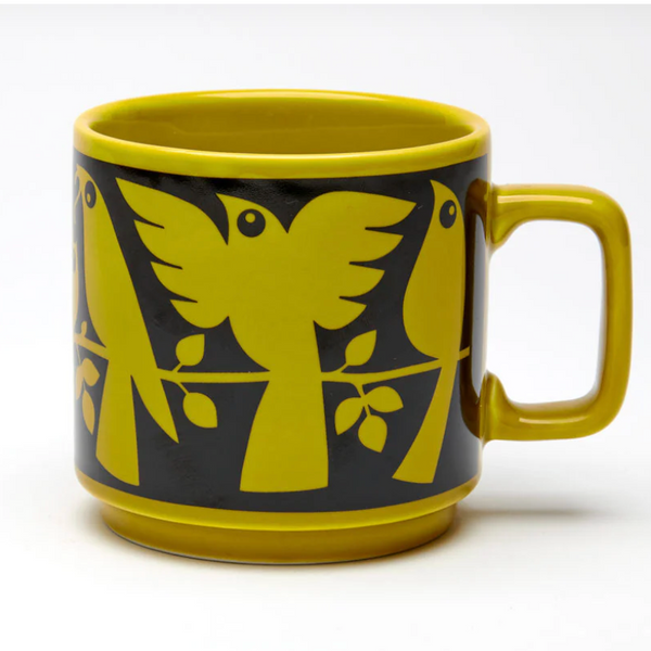 Magpie x Hornsea Mug - Birds Chartreuse