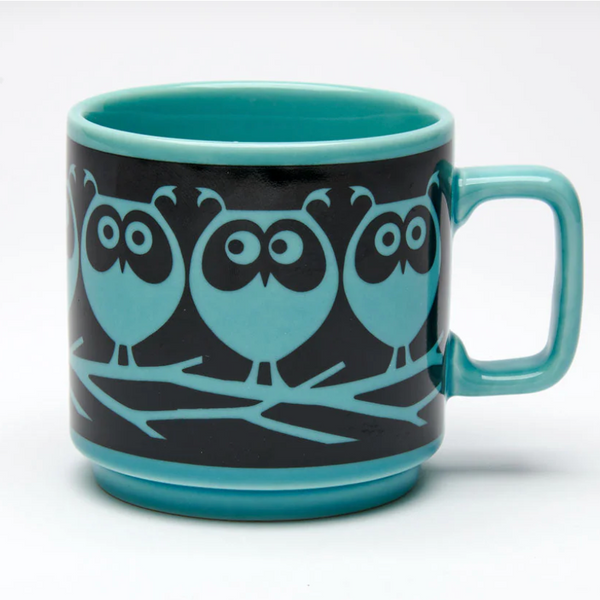 Magpie x Hornsea Mug - Owl On Branch Teal