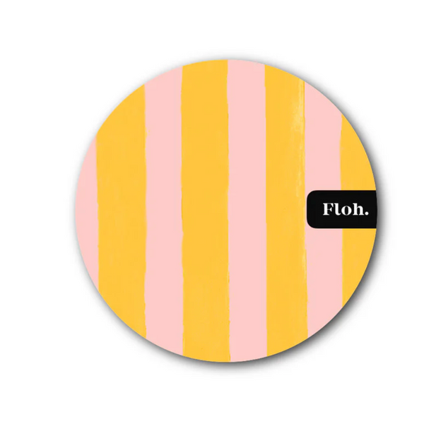 Mango & Peach Stripes Round Coaster