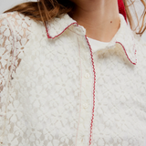 Free People Mannie Lace Buttondown - Whisper White