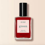 Manucurist Red Cherry nail polish bottle on a beige background