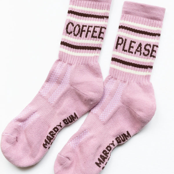 MardyBumCoffeePlease-SloganSportsSocks-Pink