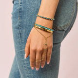 Bijoux De Mimi Martha Waterproof Bangle - Turquoise & Gold