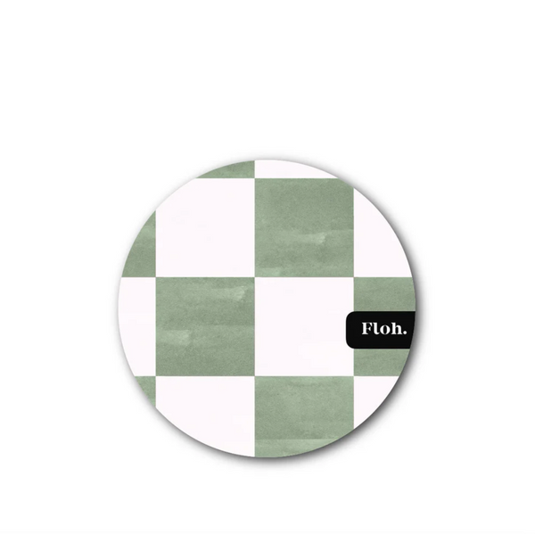 Matcha Checkerboard Round Coaster