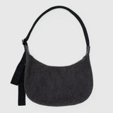 Medium Denim Crescent Bag - Washed Black Denim