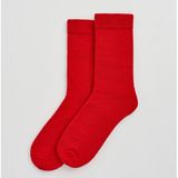 Postbox red calf length socks 