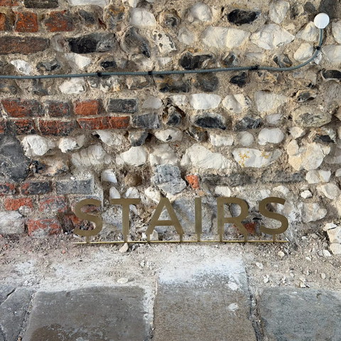 Metal 'STAIRS' sign 