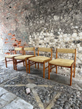 Mid Century A.H. McIntosh Teak Table and 4 Chair Set Chairs