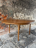 Mid Century A.H. McIntosh Teak Table and 4 Chair Set Oval Side