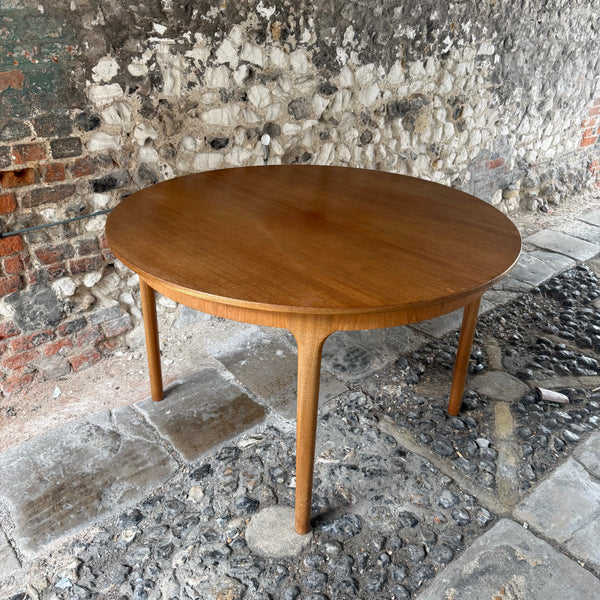 Mid Century A.H. McIntosh Teak Table and 4 Chair Set Round