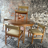Mid Century A.H. McIntosh Teak Table and 4 Chair Set Square