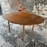 Mid Century A.H. McIntosh Teak Table and 4 Chair Set extended