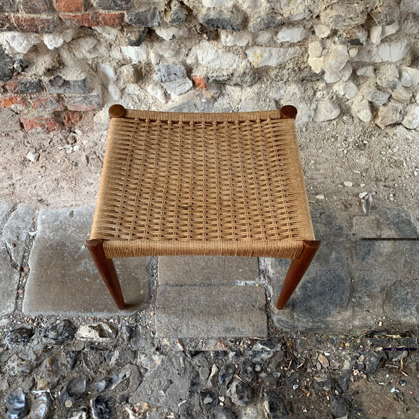 Mid Century Rattan Stool Top