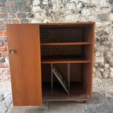 Mid Century Record Cabinet Unit open