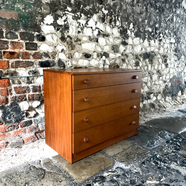 Mid Century Stag Cantata Teak Low Chest of Drawers Left