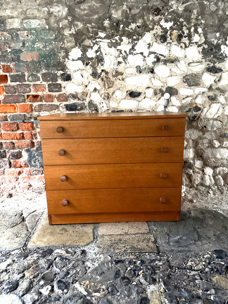 Mid Century Stag Cantata Teak Low Chest of Drawers Rectangular