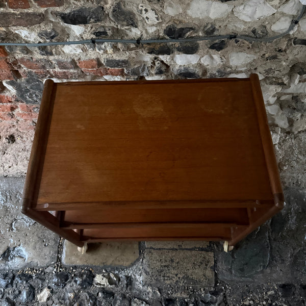 Mid Century Teak Drinks Trolley Top