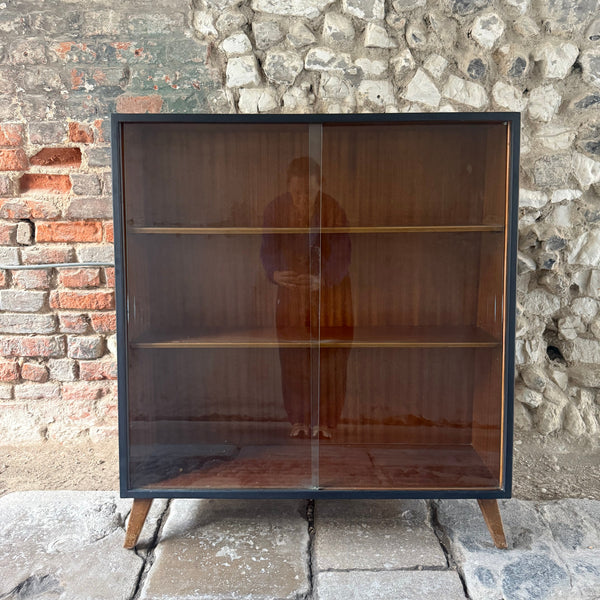 Mid Century Teak & Painted Bookcase