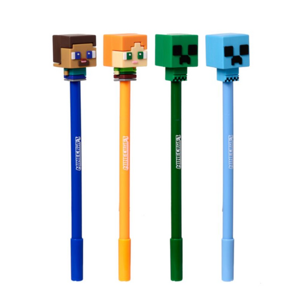 Minecraft Chibi Erasable Pen with Silicone Topper