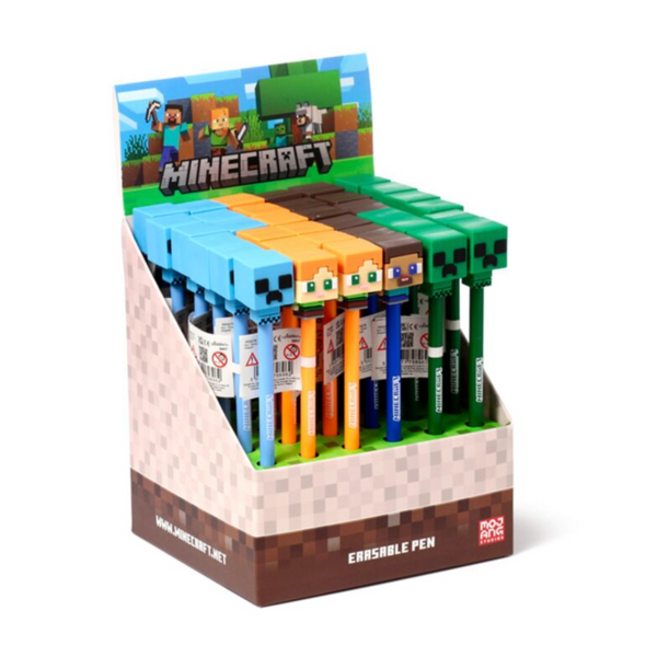 Minecraft Chibi Erasable Pen with Silicone Topper in box