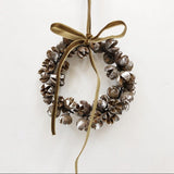 MiniPineconeWreathwithGoldRibbonBow
