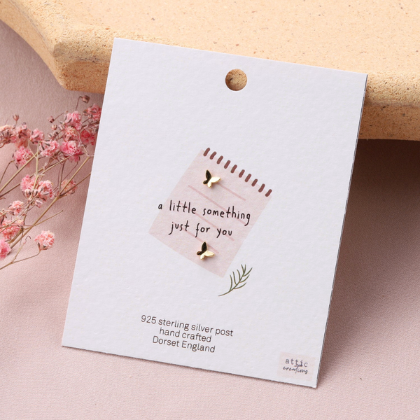 Mini Gold Butterfly Earrings 