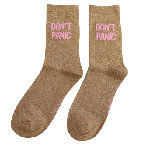 Miss Sparrow London - Glitter Statement Socks - Don’t Panic
