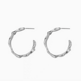 Misshapen SIlver Hoop Earring 