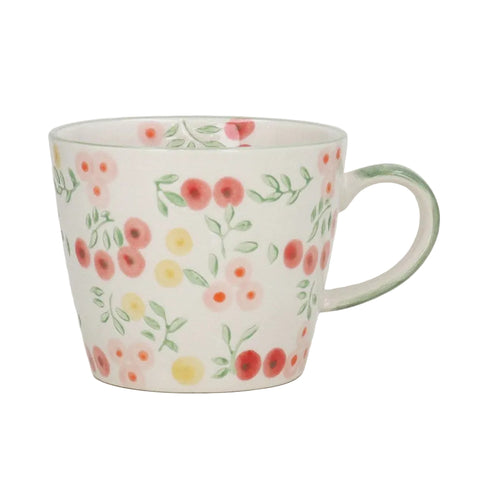 Mug with floral design on a white background