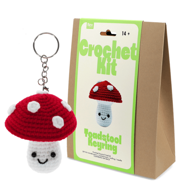 Mushroom Keyring Crochet Kit