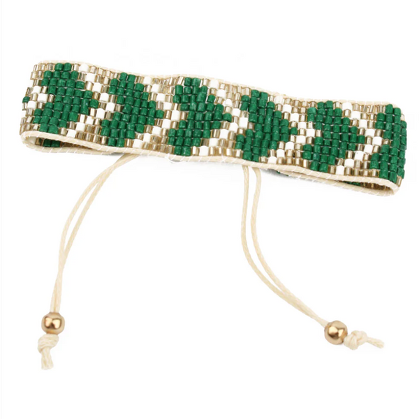 My Doris Green Heart Beaded Bracelet